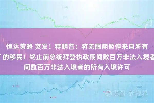 恒达策略 突发！特朗普：将无限期暂停来自所有“第三世界国家”的移民！终止前总统拜登执政期间数百万非法入境者的所有入境许可